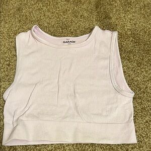 Garage Soft Pink Sleeveless Ribbed Top